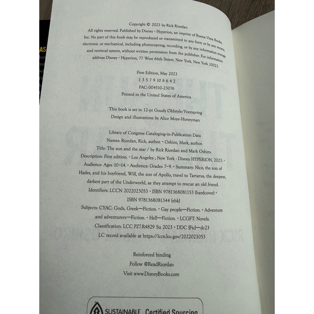 The Sun and the Star Rick Riordan Mark Oshiro Hardcover First Edition 2023 - Picture 2 of 5